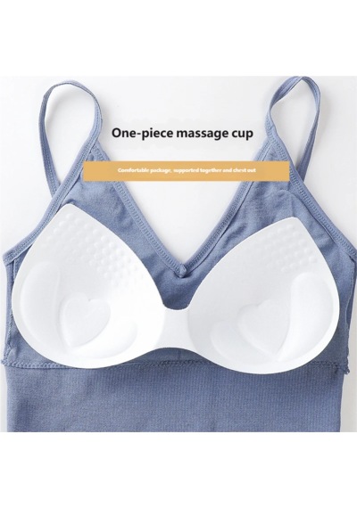 Ece's Design İnce Askılı Crop Atlet Soft Dokulu Rahat Bralet Üst W1011 Mavi