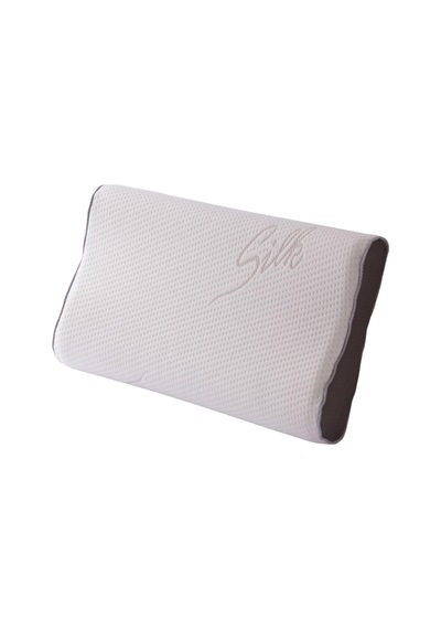 Homedius Visco Queen Spacer Silk Boyun Destekli Ortopedik Visco Yastık 55x35x12 Cm Beyaz