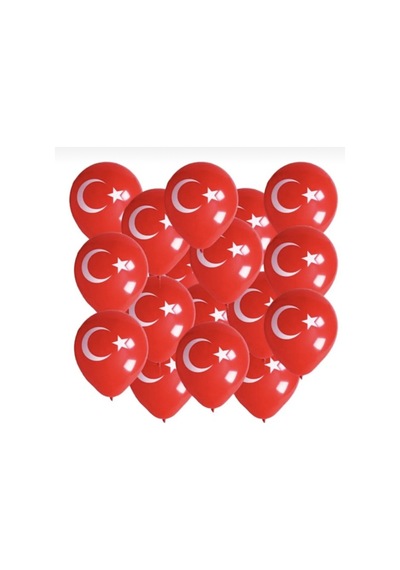 23 Nisan 29 Ekim Süsleme 25 Adet Ay Yıldızlı Balon Kırmızı