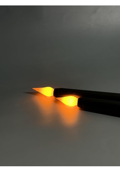 Alevsiz Led Şamdan Mum Pilli - 2 Adet Pil Hediyeli Kırmızı
