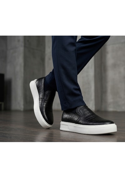 Growish Gd0113 Hakiki Deri Timsah Desenli Hafif Beyaz Eva Taban Günlük Siyah Rahat Erkek Casual Ayakkabı Growish Gd0113 Hakiki Deri Timsah Desenli Hafif Beyaz Eva Taban Günlük Siyah Rahat Erkek Casual Ayakkabı