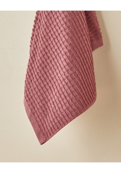 English Home Square Pamuk Yüz Havlusu 50x70 Cm Koyu Pembe