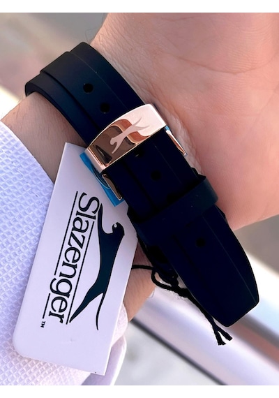 Slazenger Silikon Kordon İç Fonksiyonları Aktif 10 Atm Suya Dayanıklı Erkek Kol Saati Esl.09.2514.05 Rose Gold