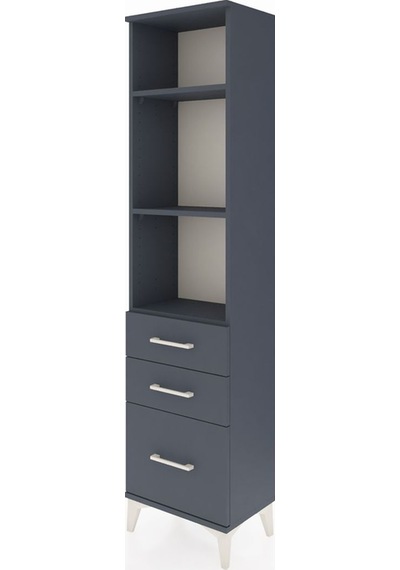 Arges Dolap 3 Raflı 3 Çekmeceli 44x30x182 Antrasit-antrasit Antrasit