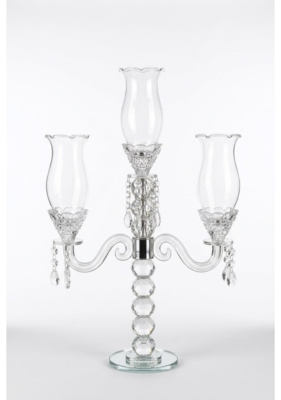 Flute 3 Kollu Krıstal Samdan 32x50 Cm Şeffaf
