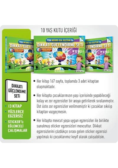 Yeni Neuro-Via Sistemi İle Dikkati Güçlendirme Seti 10 Yaş - Osman Abalı - Adeda
