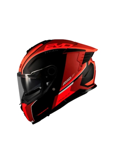 Axxis Hawk Evo Sv Titan B5 Motorcu Kaskı Kırmızı Siyah
