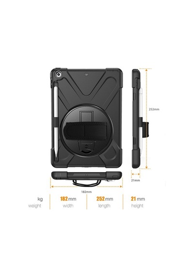 Apple Uyumlu iPad 9.7,2017 9.7 2018 Kalem Yerli Standlı Zırh Kılıf-Shock