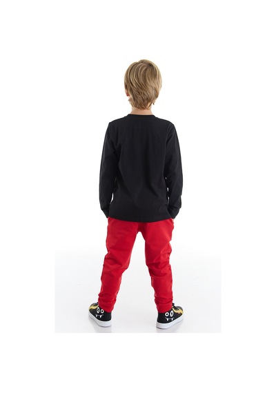 Denokids Yılbaşı Geyik Erkek Çocuk T-shirt Pantolon Takım Renkli Çok Renkli