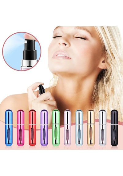 Lexroo 5ml Metal Taşınabilir Parfüm Şişesi, Doldurulabilir Seyahat Parfüm Atomizeri