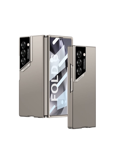 Galaxy Z Fold 6 Uyumlu Kılıf Ultra İnce Kamera Korumalı Sert Rubber Zore 3. Seri Procase Kapak-titan Titanyum-gri