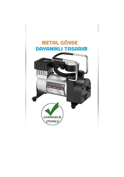 Zhltools Metal Gövdeli Oto Lastik Hava Kompresörü 12v 140 Psı Hızlı Şişirme
