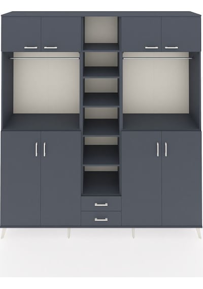 Hyperion Dolap 14 Raflı 2 Çekmeceli 2 Askılı 220x44x243 Antrasit-antrasit/antrasit Antrasıt/antrasıt Hyperion Dolap 14 Raflı 2 Çekmeceli 2 Askılı 220x44x243 Antrasit-antrasit/antrasit Antrasıt/antrasıt