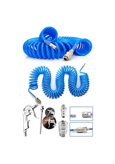 Yüksek Kalite Kompresör Spiral Hava Hortumu 8 mm 15 mt Hava Jakı