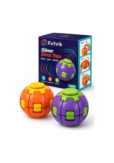 Fırfırik Kinetik Top Duyusal Oyuncak Bas Döndür Stres Topu Spinner Ball Fidget Toy