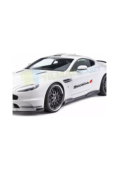 Honda Logo Yan Kapı Altı Oto Sticker Etiket Yapıştırma Büyük 2 Ad 72 X 9 Cm-Kırmızı Sabittir