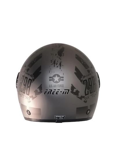 Fr-612 Rebo Yarım Kask Mat Siyah-gri Güneş Vizörlü