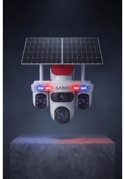 Sabio Solar Triguard 4 Lensli 4g Sim Kartlı Solar Panelli Güvenlik Kamerası