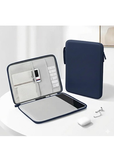 Bölmeli Tablet Ve Notebook İçin Dayanıklı Koruma Kılıfı Taşınabilir Çanta Lacivert