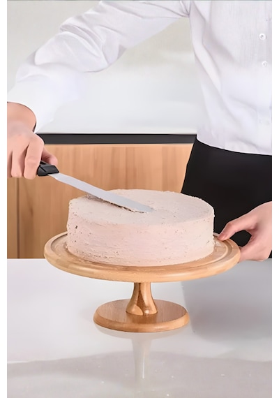 Eğik Oval Uçlu Pasta Sıvama Spatulası - Siyah - Yüksek Kalite - Dayanıklı Ve Pratik Siyah