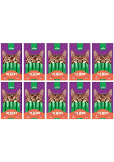 Kiwi Yammies Ton Balıklı Morina Balıklı Sıvı Kedi Ödül Maması 10 Paket