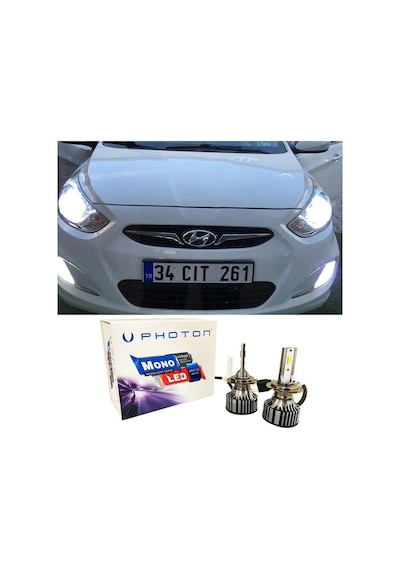 Hyundai Accent Blue Led Xenon Uzun Kısa Far Ampulü H4 Mono Yeni Seri Beyaz