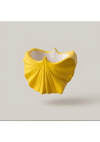 Ginkgo Yaprağı Dekoratif Saksı O97 6x8 Cm