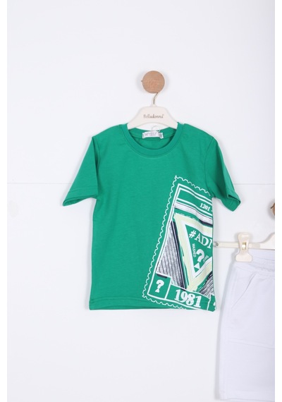 Xo Kids Erkek Çocuk Şort Alt Üst Takım 2-7 Yaş 3225 Yeşil