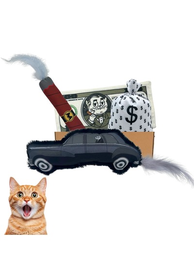 Miyav Mafya Temalı 4'lu Kedi Oyuncak Seti