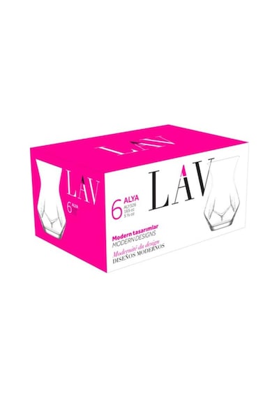 Lav Alya Cam Çay Bardağı 6 Kişilik 165 Ml Şeffaf