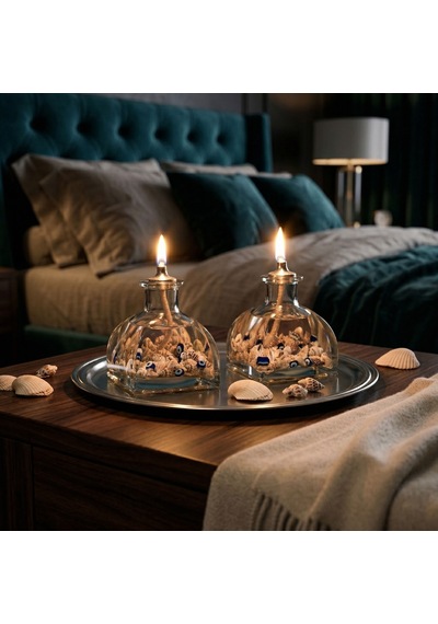 Imperiums Sea Shell Dekoratif Kandil Mum 2'li Set