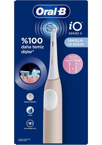 İo 2 Şarjlı Diş Fırçası - Pembe + Oral-b İo Ultimate Clean Beyaz Diş Fırçası Yedek Başlığı 2 Adet