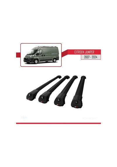 Citroen Jumper 2007 Ve Sonrası İle Uyumlu Ace-1 Ara Atkı Tavan Barı Siyah 4 Adet Bar