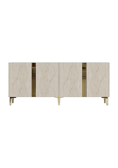 Ka1898atg Anka Konsol Ve Tv Sehpası Antrasit-traverten-gold 180cm