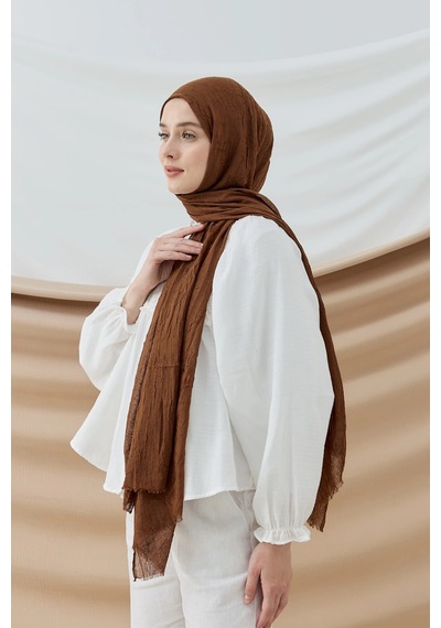 Modakaşmir Bambu Şal Karamel Kahverengi Acı Kahverengi