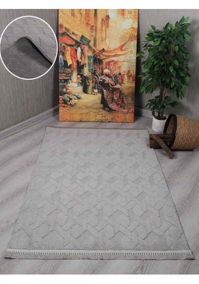 My Evilla Modern Dekoratif Lara Gri Dokuma Halı 9401b