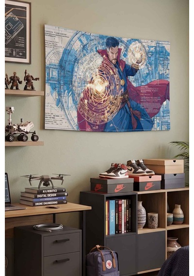 Dr.strange Sihir Çemberleri Blueprint Dekoratif Duvar Örtüsü Duvar Halısı Beyaz