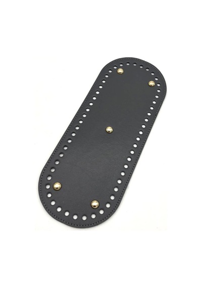 Çanta Aksesuar Suni Deri 30x12 Cm Oval Çanta Tabanı Koyu Gri Renk Light Gold Aparatlı Diğer
