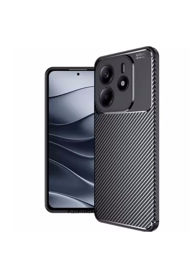 Xiaomi Redmi Note 14 Kılıf Kamera Korumalı Karbon Desenli Silikon
