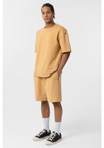 Basic Oversize Şort Takım Hardal