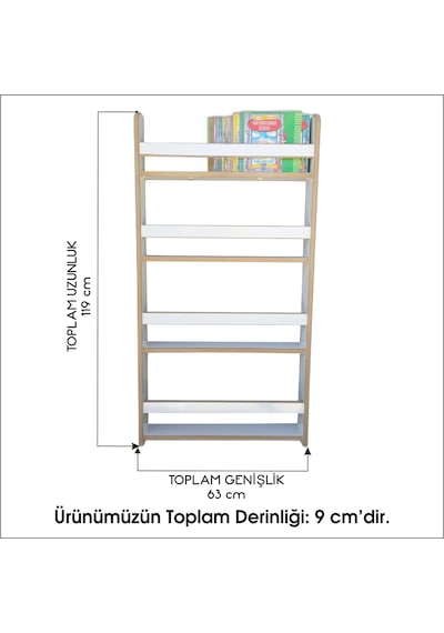 Çocuk Odası Eğitici Montessori Kitaplık Bebek Odası Kitaplık Ahşap