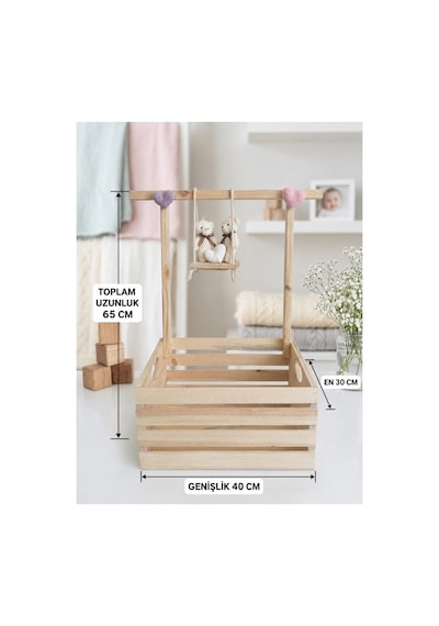 Doğal Çam Ahşap Bebek Kırk Sepeti ve Askılığı Kalp Kulplu Hatıra ve Hediye Sepeti + Salıncak ve Bir Adet Ayıcık Doğal Çam Ahşap Bebek Kırk Sepeti ve Askılığı Kalp Kulplu Hatıra ve Hediye Sepeti + Salıncak ve Bir Adet Ayıcık