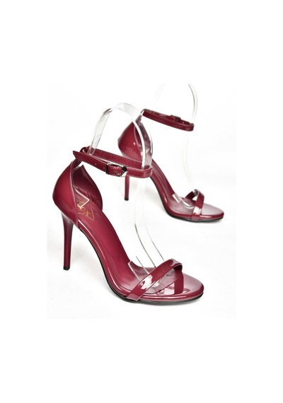 Fox Shoesb922112608 Bordo Rugan İnce Topuklu Kadın Ayakkabı Bordo