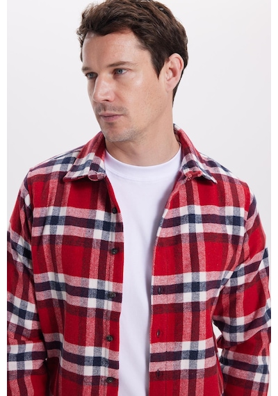 Tudors Erkek Slim Fit Dar Kesim Kareli Kışlık Oduncu Gömlek-42098 Çok Renkli Tudors Erkek Slim Fit Dar Kesim Kareli Kışlık Oduncu Gömlek-42098 Çok Renkli