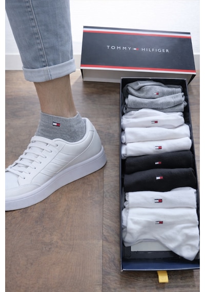 Tommy Hilfiger Unısex 6'lı Çorap Beyaz - Gri - Siyah