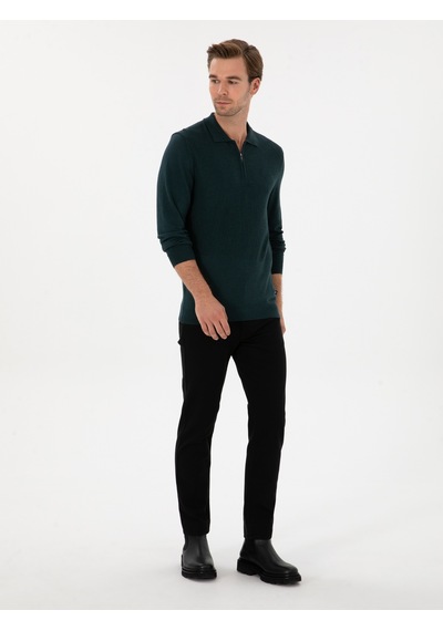 Cacharel Siyah Slim Fit Pamuk Liyosel Karışımlı Jean Pantolon