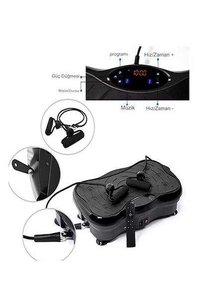 Reidan Pqcfm01 3d Bluetoothlu Titreşimli Kondisyon Aleti Spor Egzersiz Aleti Siyah