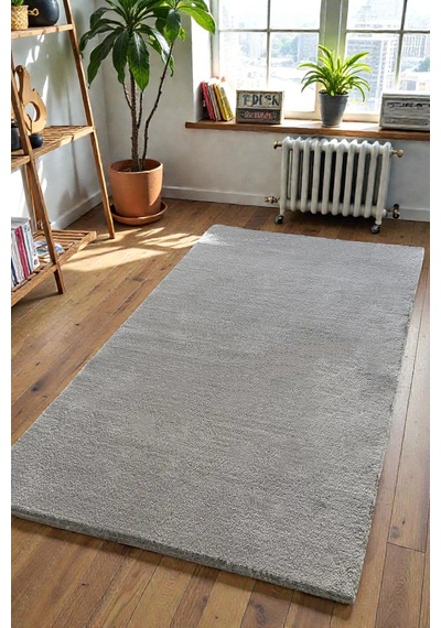 Peluş Post Halı Yumuşak Dokulu Modern Salon Oturma Odası Çocuk Odası Hol & Antre Halısı Gri Gri