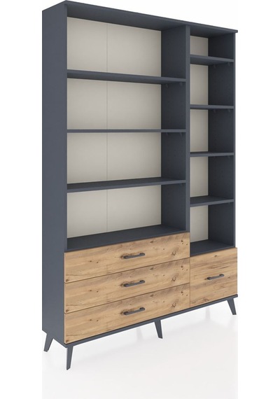 Arges Dolap 9 Raflı 4 Çekmeceli 132x30x195 Antrasit-antrasit/çam Antrasıt/atlas Çam Arges Dolap 9 Raflı 4 Çekmeceli 132x30x195 Antrasit-antrasit/çam Antrasıt/atlas Çam