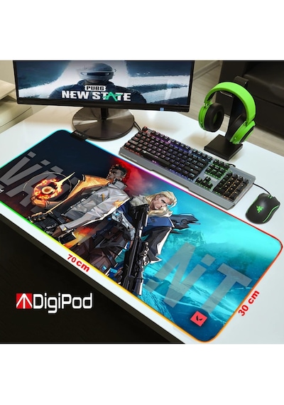 Digipod Gaming Oyuncu Mousepad Rgb Gaming Oyuncu Pad Kaymaz Taban 70 X 30 4mm Kalınlık 005